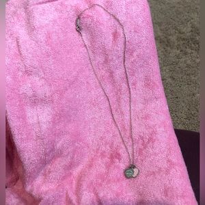 Tiffany & Co. Silver and Pink Double Heart Necklace